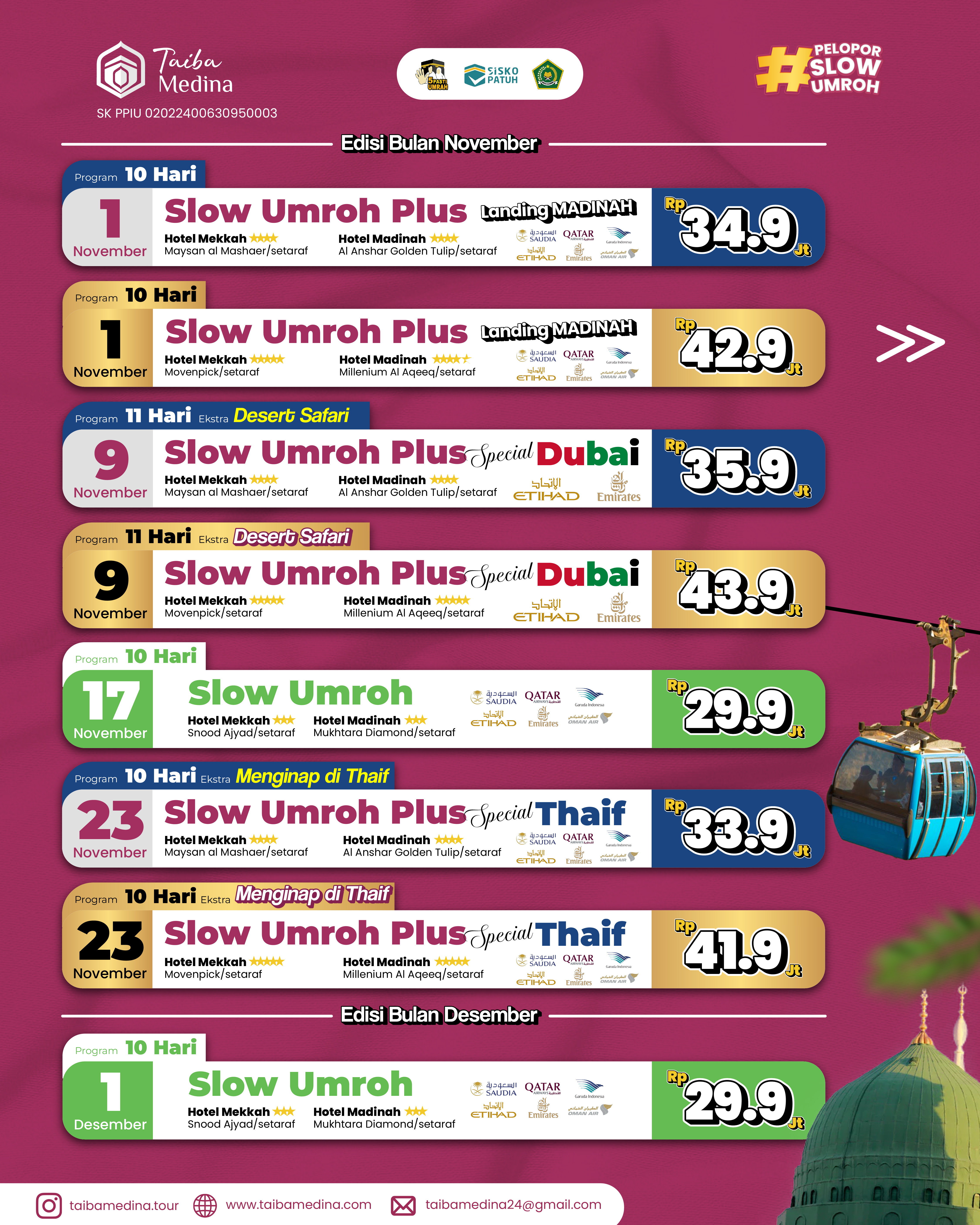 Slow Umroh Plus Special Thaif | 23 November 2026