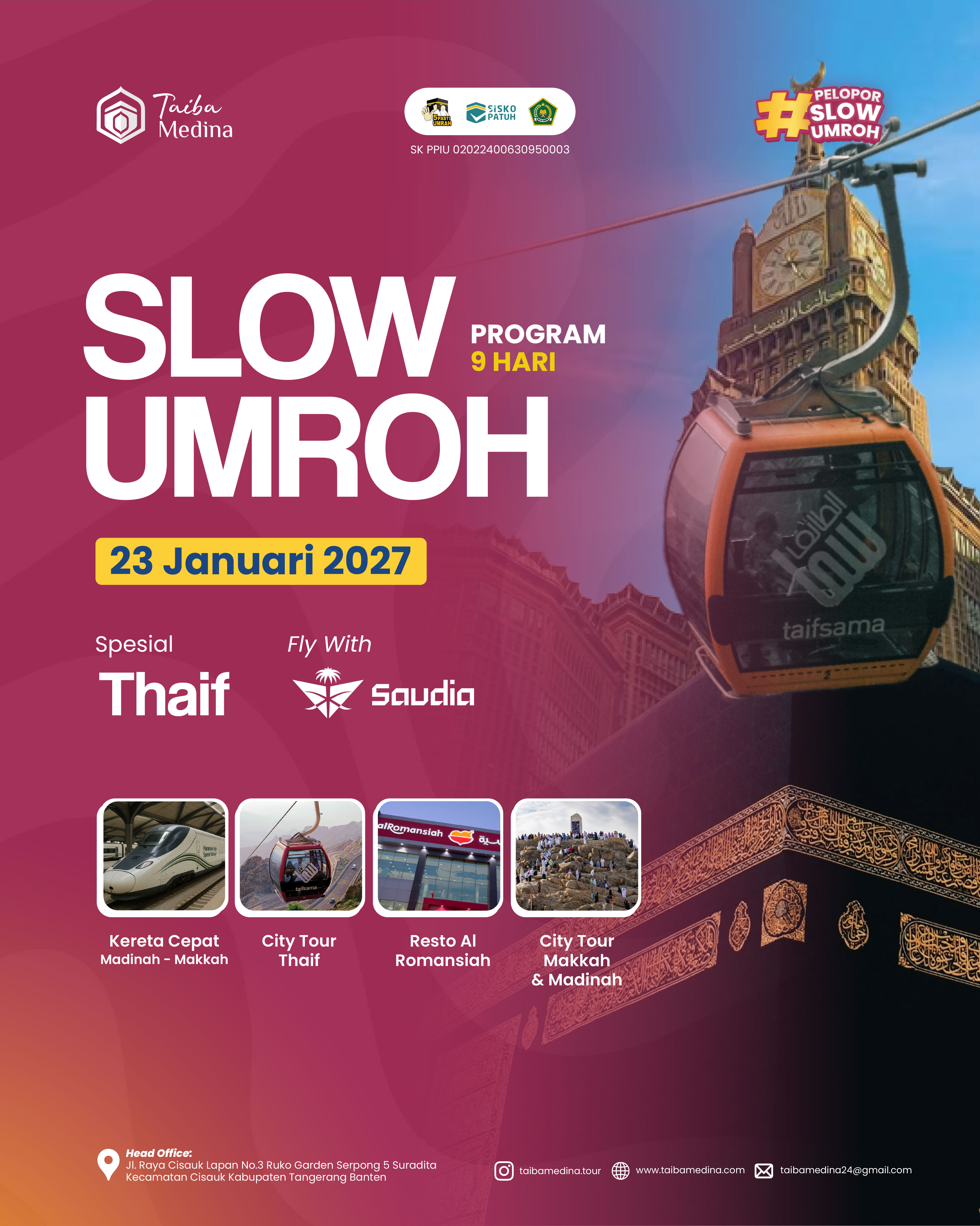 SLOW UMROH MENGINAP DI THAIF 10D | 23 JANUARI 2027